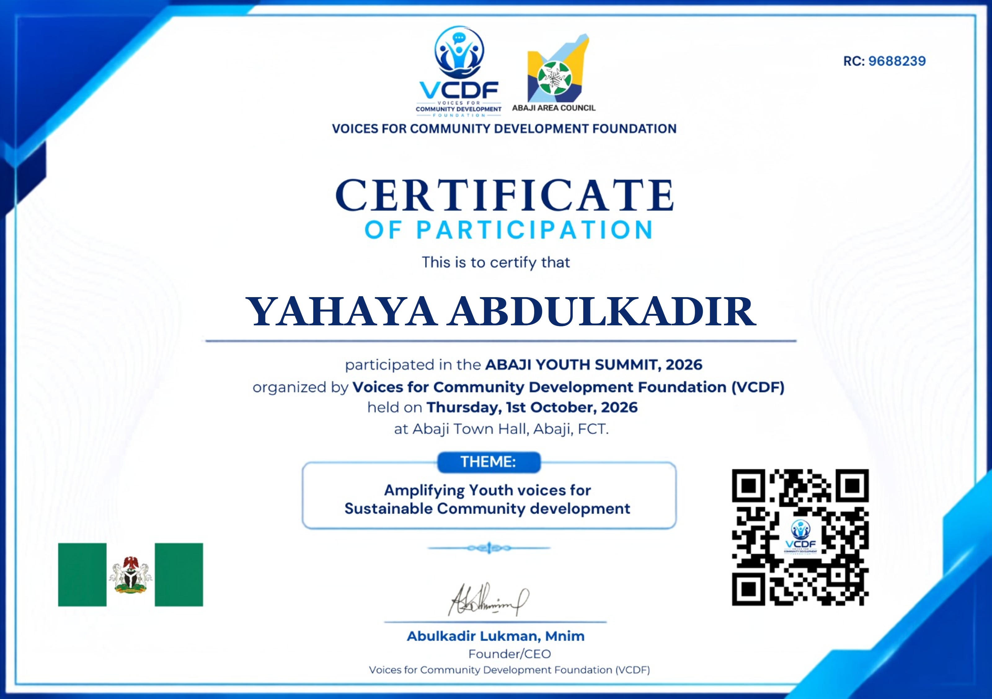 Certificate Campaign Frame